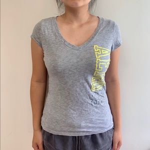 Aeropostale Gray Logo Tee Green/yellow sparkle